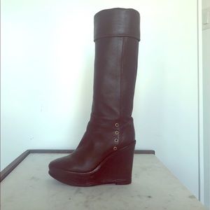 Yves Saint Laurent Leather Platform Boots sz 37